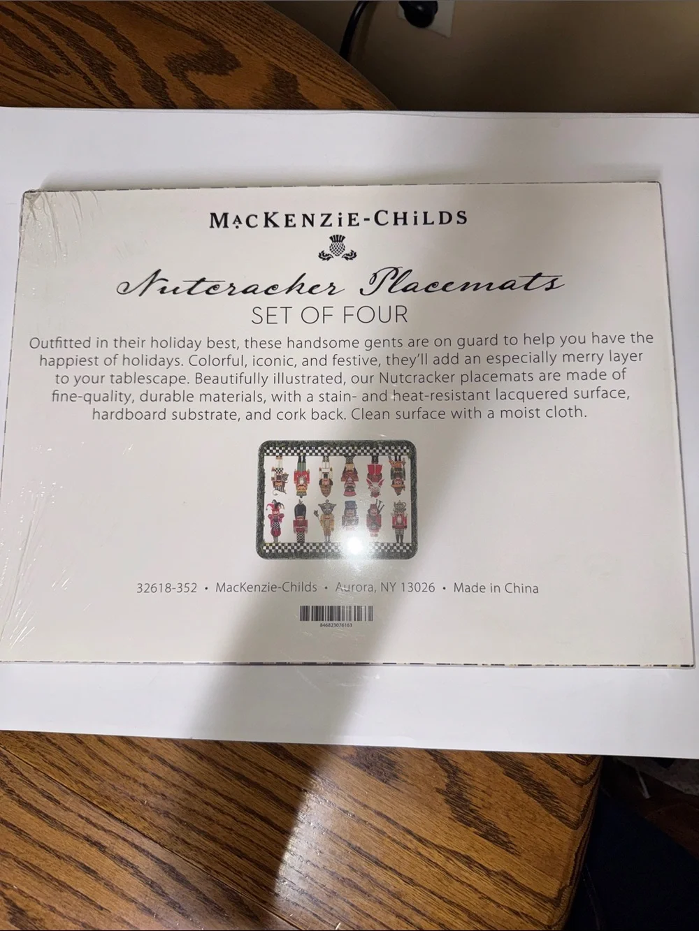 MacKENZIE CHILDS NUTCRACKER BRIGADE CORK BACKED PLACEMATS BNIB Set of 4
